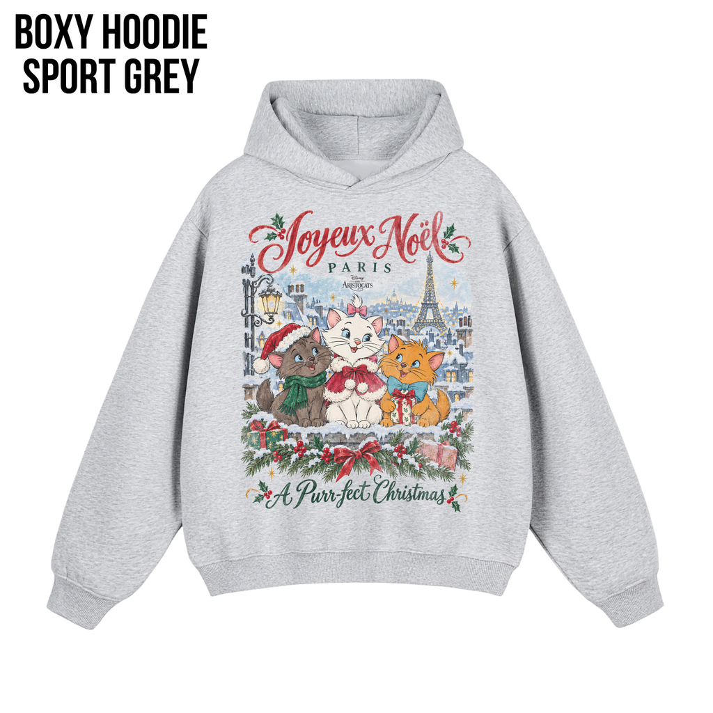 Aristocats Christmas Shirt – Joyeux Noël Paris Marie Berlioz Toulouse Graphic Shirt, Disney Aristocats Holiday Fan Gift, Disney Christmas Cat Shirt, Disney Holiday Merch