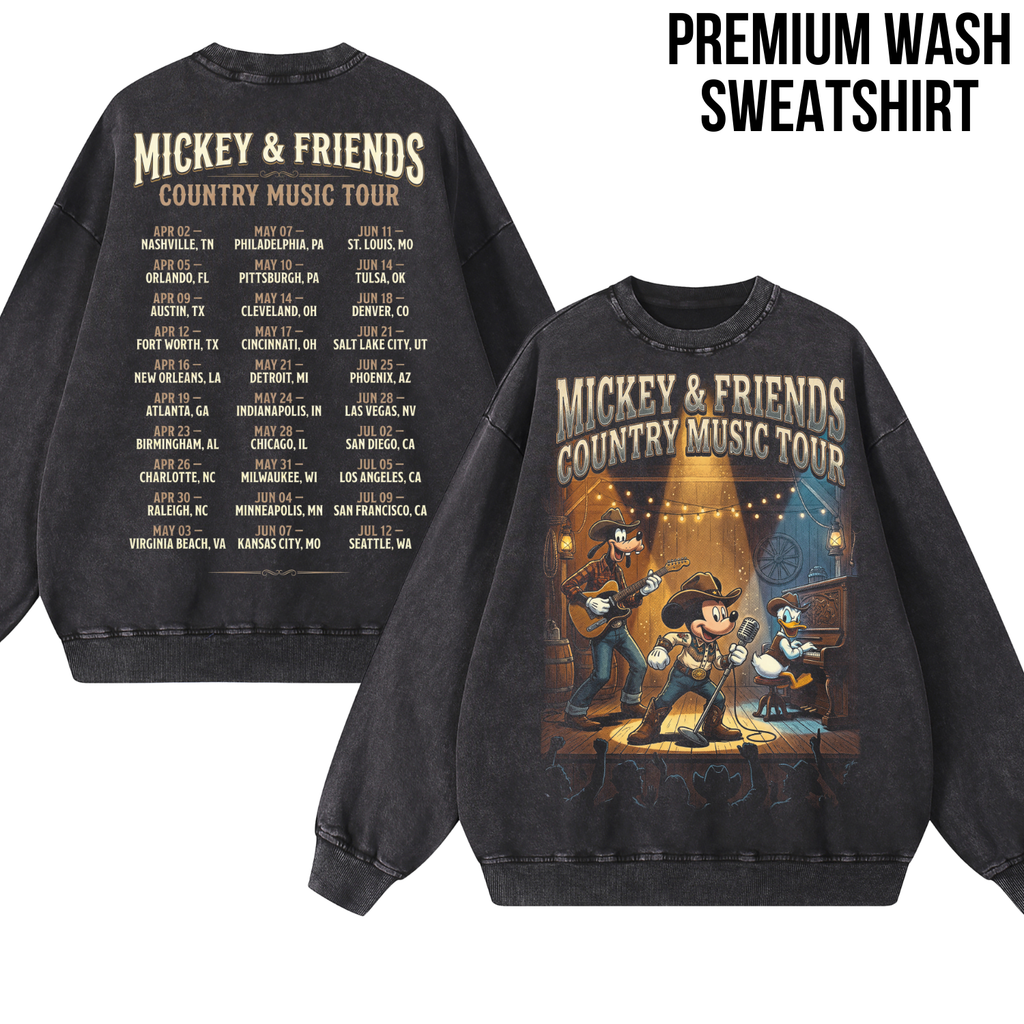 Mickey & Friends Country Music Tour Shirt – Mickey, Donald, Goofy Western Concert Tee