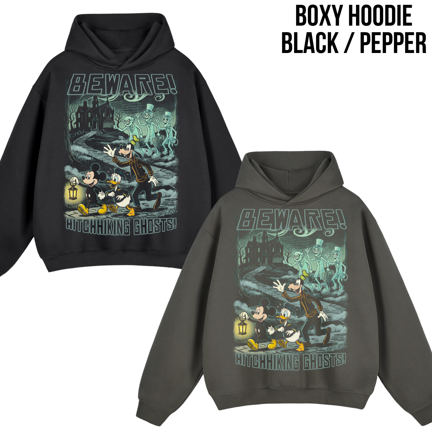 Haunted Mansion Shirt – Mickey, Donald & Goofy Hitchhiking Ghosts Vintage Tee