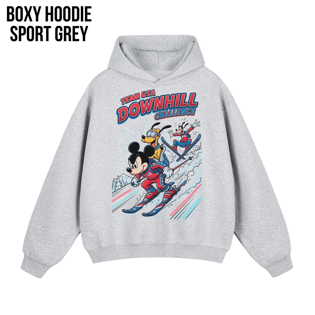 Mickey & Friends Team USA Downhill Skiing Shirt: Vintage Disney Winter Sports Tee