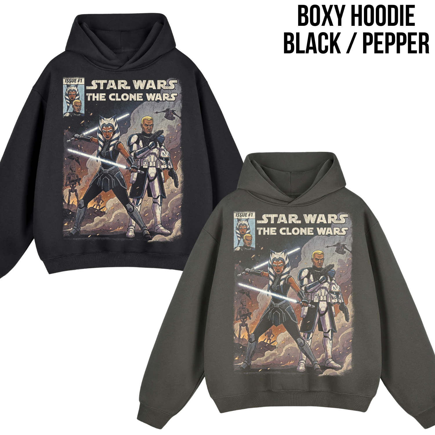 Star Wars the Clone Wars Shirt – Ahsoka Tano & Captain Rex Vintage Comic Tee