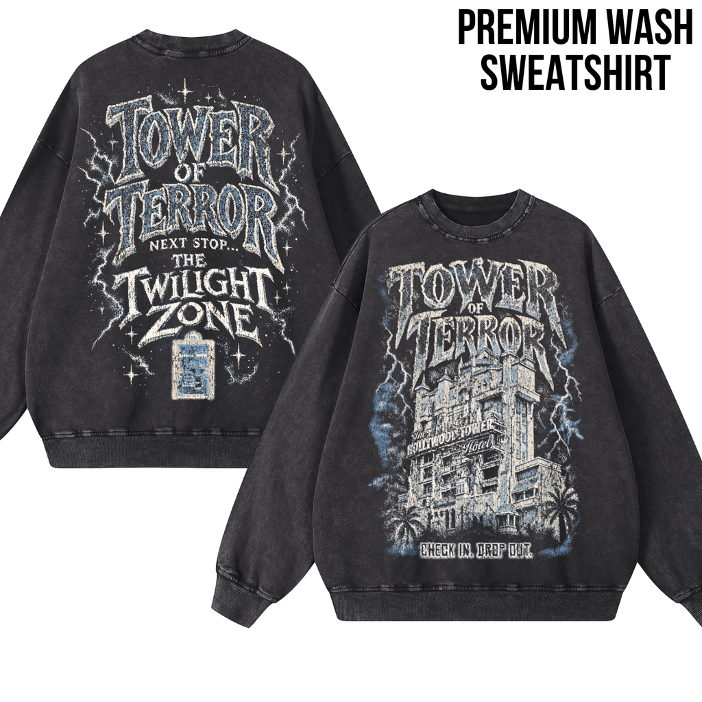 Tower of Terror Shirt – Hollywood Tower Hotel Double Sided Disney Ride Graphic Shirt, Disney Parks Fan Gift, Vintage Tower of Terror Twilight Zone Shirt, Retro Disney Attraction Merch