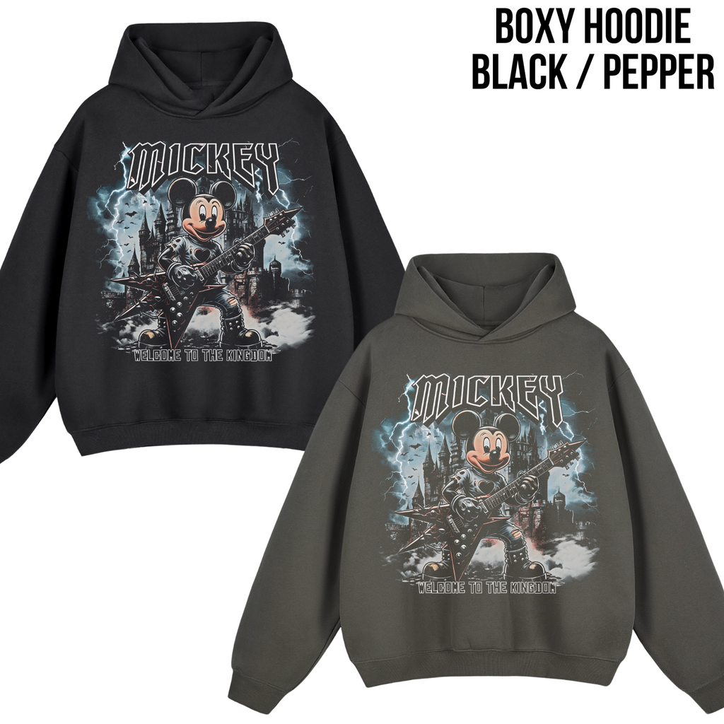 Disney Mickey Mouse Shirt – Welcome To The Kingdom Rock Tee, Mickey Mouse Heavy Metal Graphic Tee
