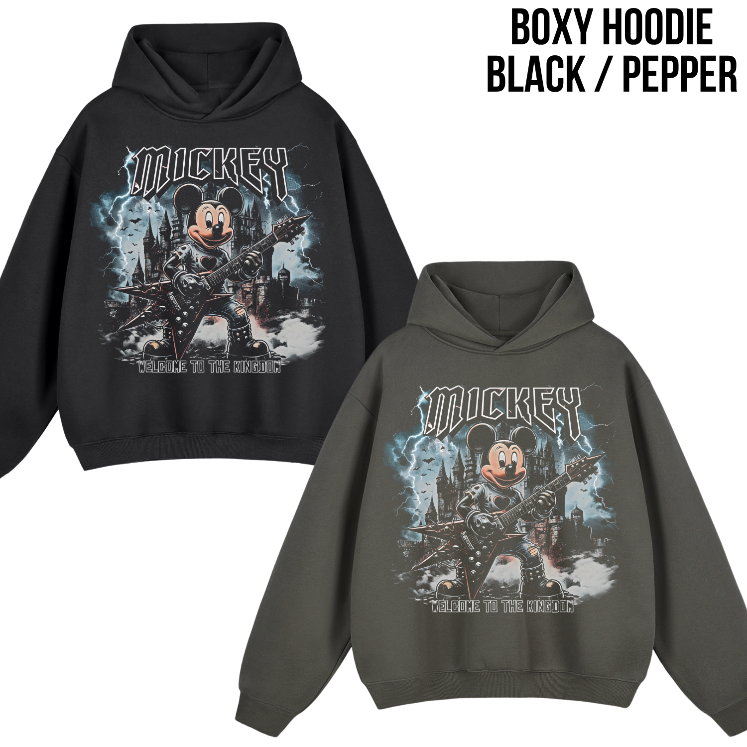 Disney Mickey Mouse Shirt – Welcome To The Kingdom Rock Tee, Mickey Mouse Heavy Metal Graphic Tee