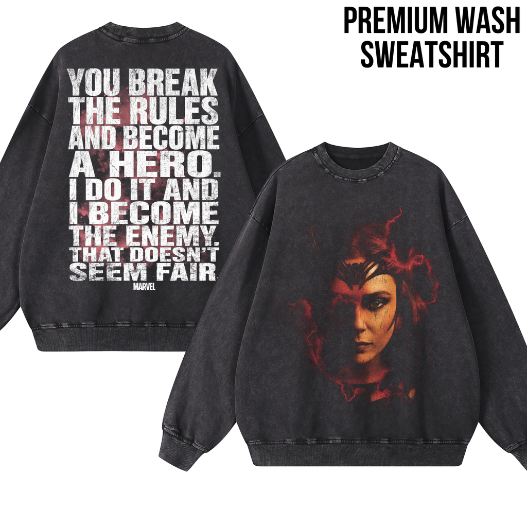 Scarlet Witch Shirt – Wanda Maximoff You Break The Rules And Become A Hero Tee, Scarlet Witch Marvel Fan Gift, Doctor Strange Multiverse Graphic Shirt, Marvel Villain Shirt
