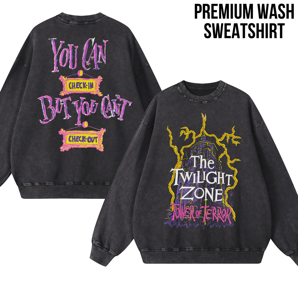 Tower of Terror Shirt – Twilight Zone Tower of Terror You Can Check In But You Can't Check Out Double Sided Tee, Disney World Ride Fan Gift, Hollywood Studios Shirt