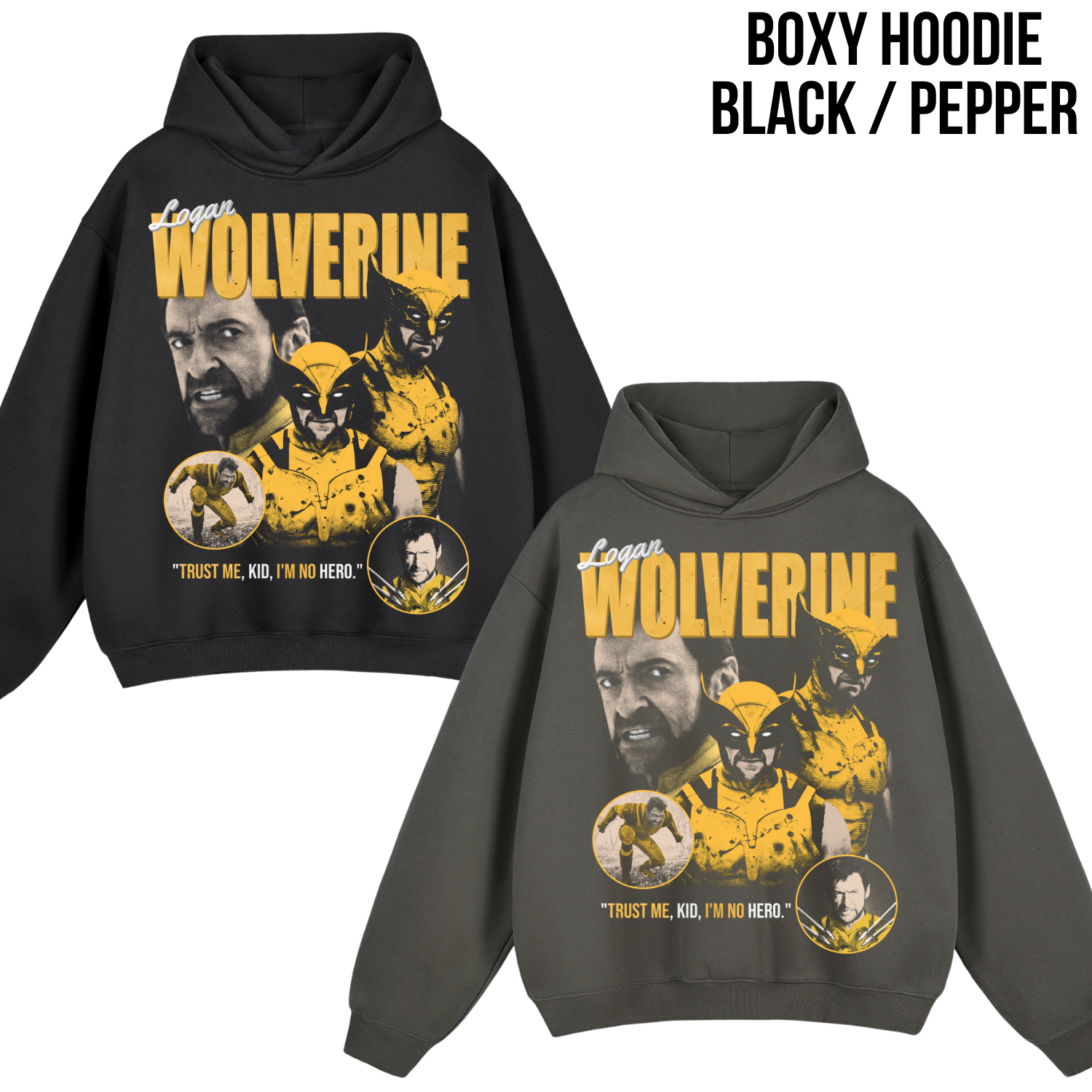 Wolverine Shirt – Logan Wolverine Trust Me Kid I'm No Hero Collage Tee, Hugh Jackman Wolverine Fan Gift, X-Men Wolverine Graphic Shirt, Marvel Mutant Tee