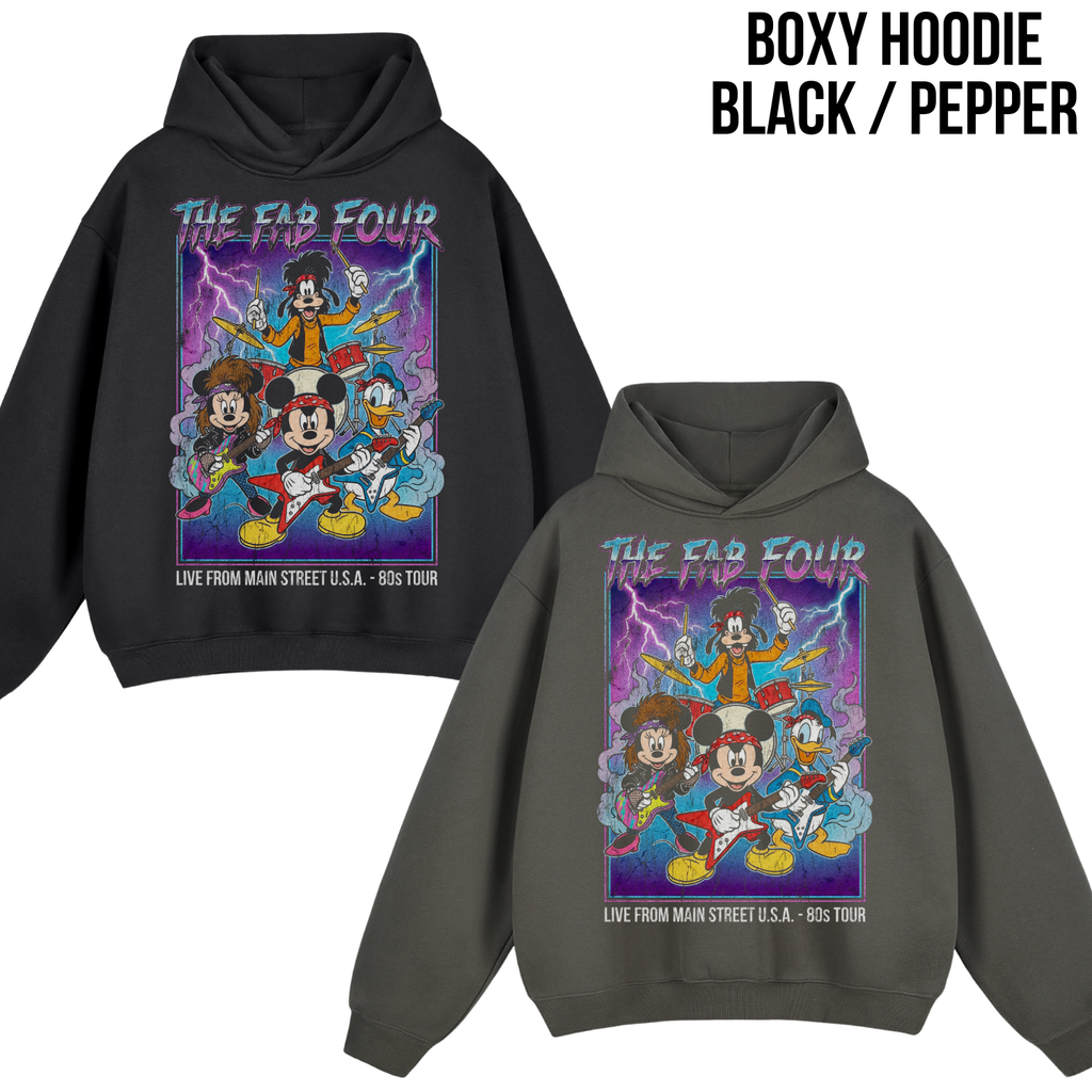 The Fab Four Disney Shirt – 80s Rock Band Mickey Goofy Donald Minnie Tee