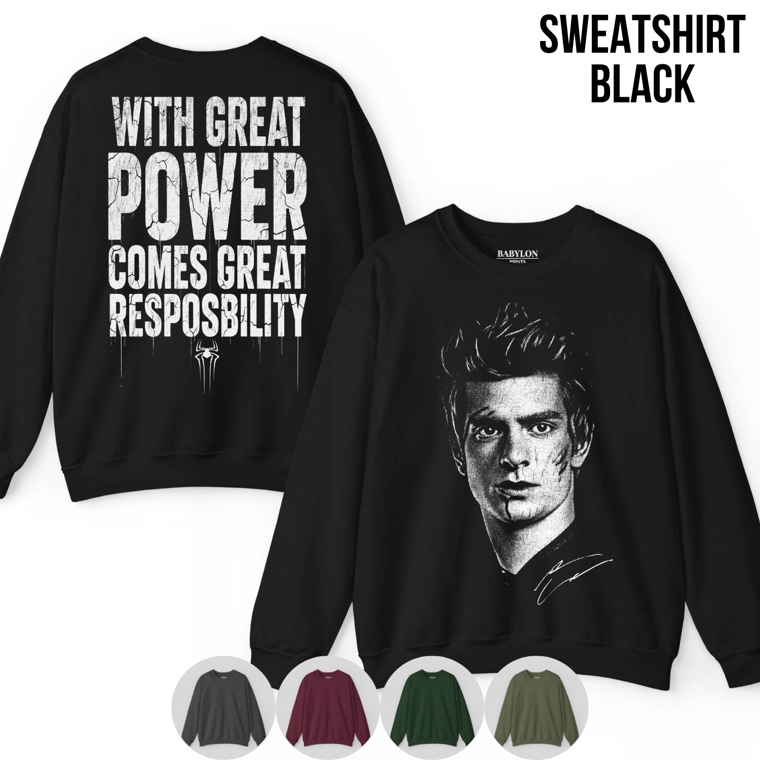 Andrew Garfield Spider-Man Shirt | With Great Power Comes Great Responsibility Tee