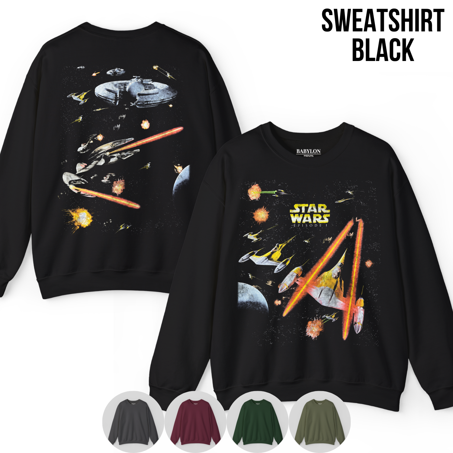 Star Wars Episode I Shirt – Star Wars The Phantom Menace Naboo Space Battle Double Sided Tee, Star Wars Fan Gift, Episode I Graphic Shirt, Star Wars Prequel Shirt