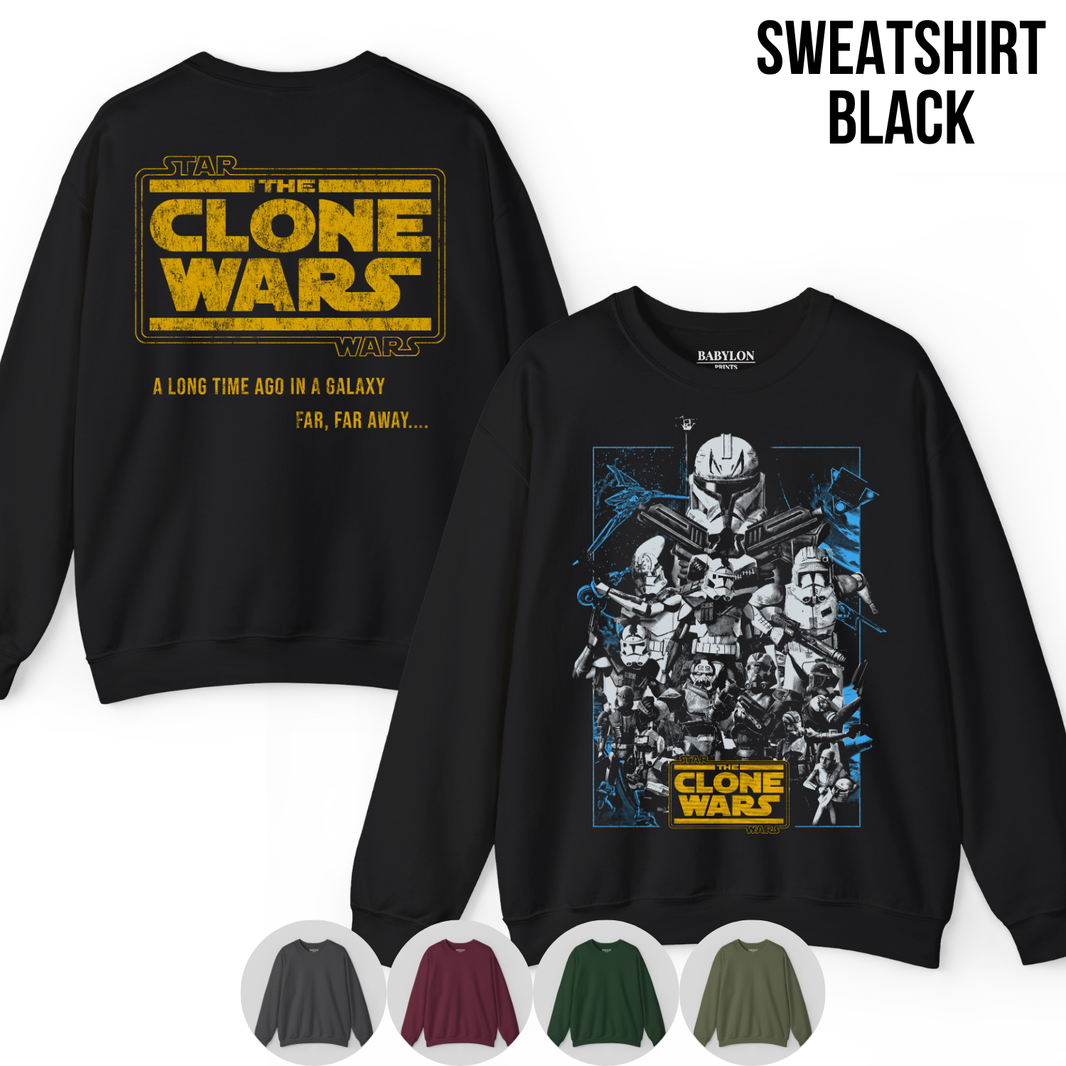 Star Wars Clone Wars Shirt – Star Wars The Clone Wars Clone Trooper Squad Double Sided Tee, Clone Wars Fan Gift, Star Wars Animated Graphic Shirt, Clone Trooper Shirt