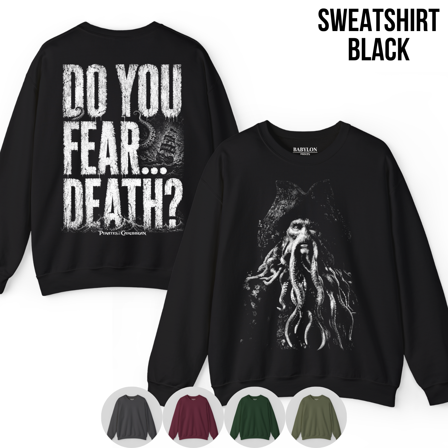 Davy Jones Shirt – Pirates of the Caribbean Davy Jones Do You Fear Death Double Sided Tee, Davy Jones Fan Gift, Pirates Villain Graphic Shirt, Disney Pirates Shirt