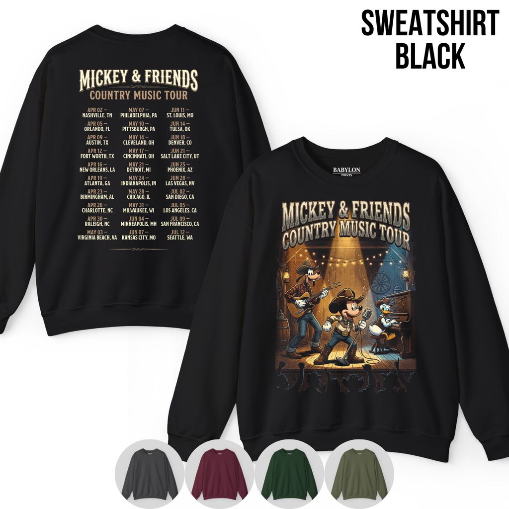 Mickey & Friends Country Music Tour Shirt – Mickey, Donald, Goofy Western Concert Tee