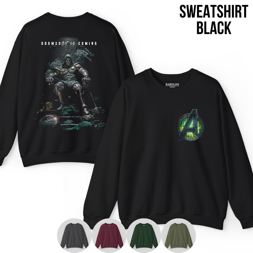 Doctor Doom Shirt – Avengers Doomsday Is Coming Doctor Doom Thron Doppelseitiges T-Shirt, Doctor Doom Marvel Fan-Geschenk, Avengers Doomsday Grafik-Shirt, MCU Bösewicht Shirt
