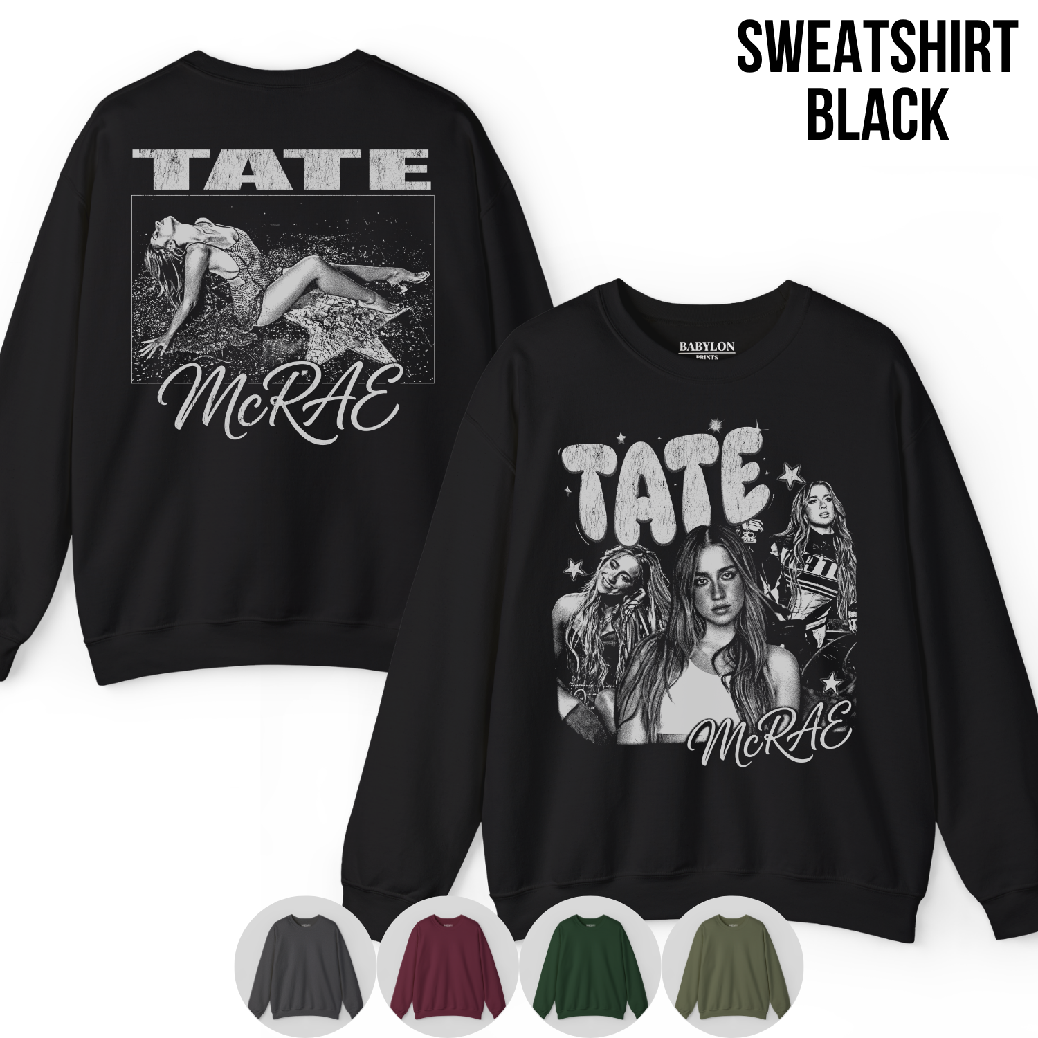 Retro Tate McRae Shirt - Front Back Print Vintage Aesthetic Tee
