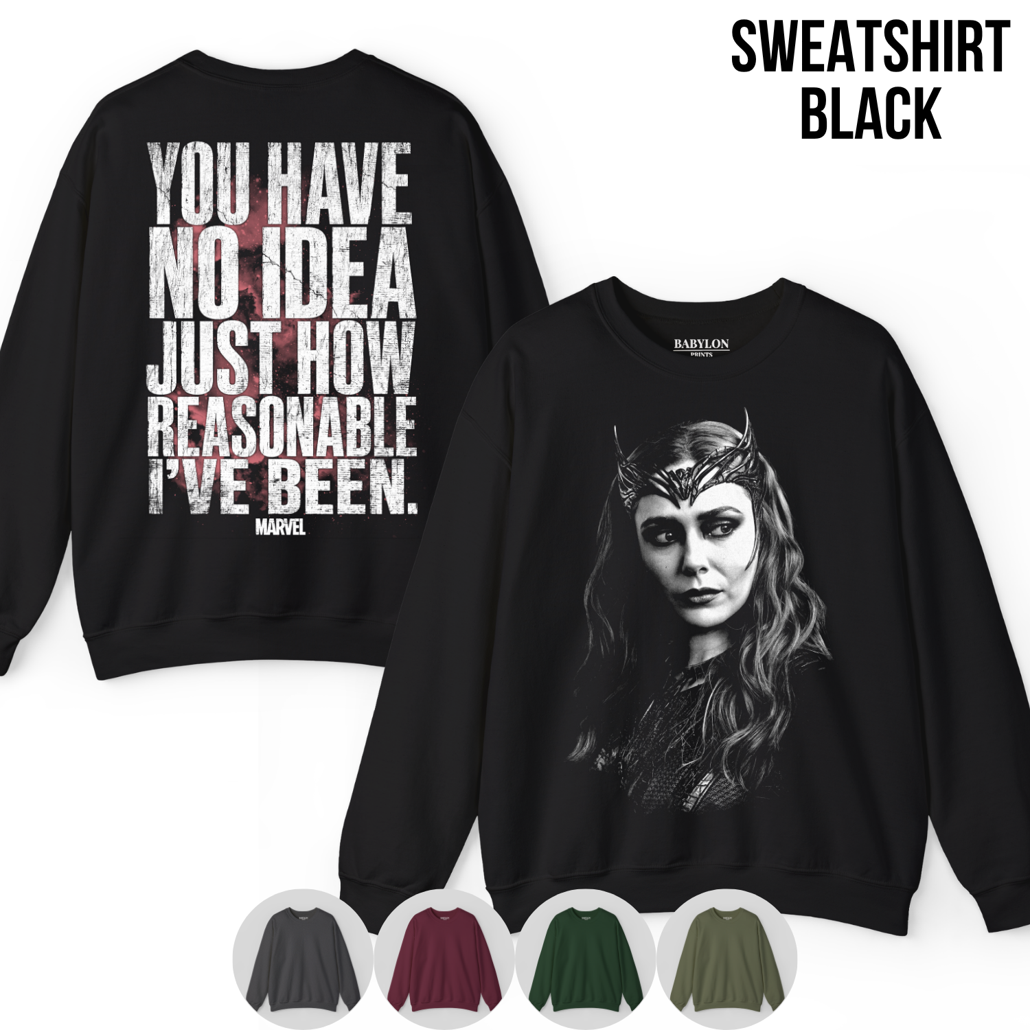 Scarlet Witch Shirt – Wanda Maximoff You Have No Idea Just How Reasonable I've Been Tee, Scarlet Witch Marvel Fan Gift, WandaVision Graphic Shirt, Marvel Villain Shirt