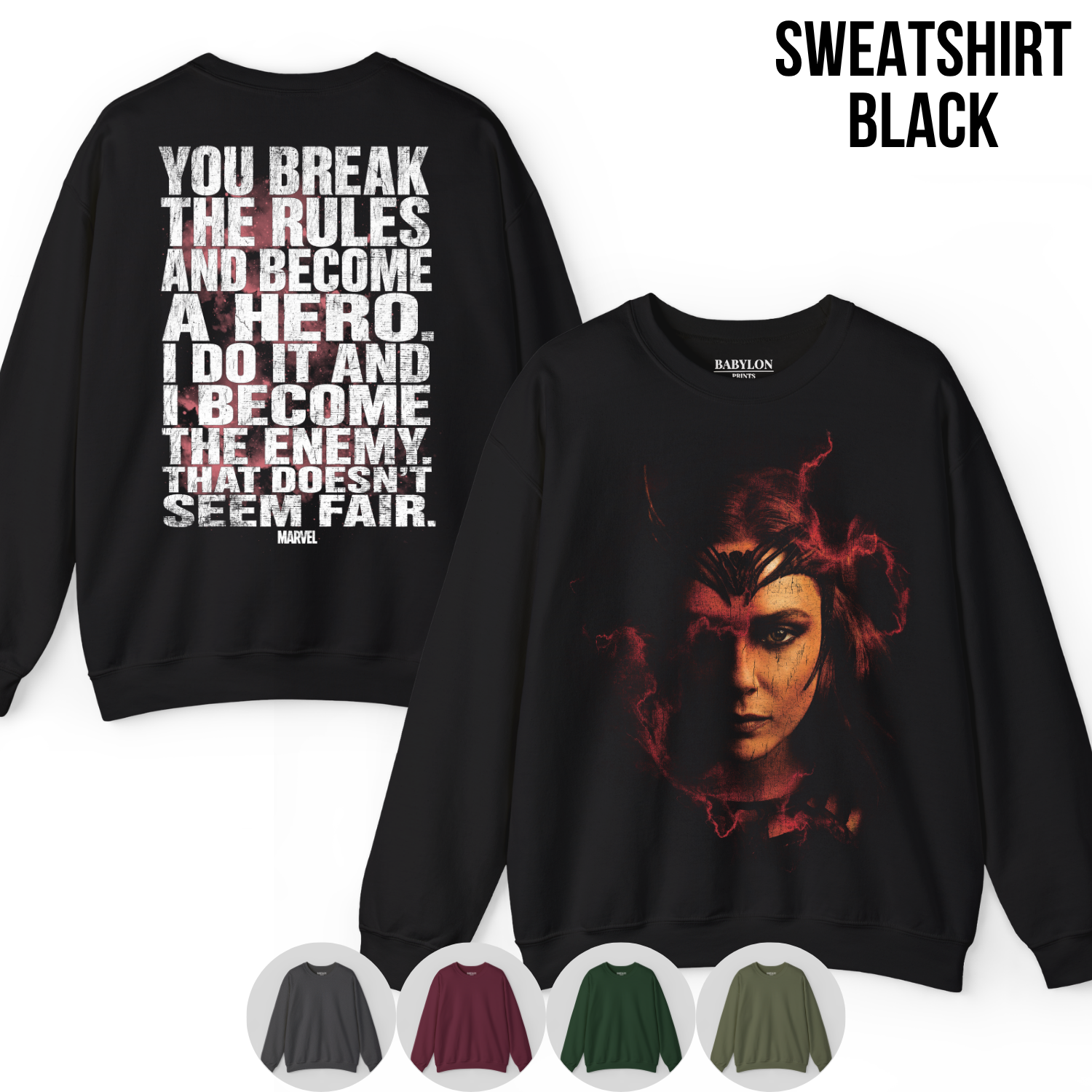 Scarlet Witch Shirt – Wanda Maximoff You Break The Rules And Become A Hero Tee, Scarlet Witch Marvel Fan Gift, Doctor Strange Multiverse Graphic Shirt, Marvel Villain Shirt