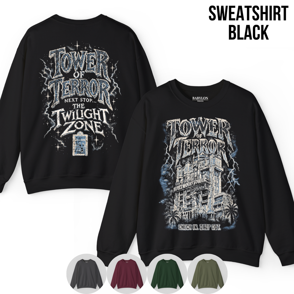 Tower of Terror Shirt – Hollywood Tower Hotel Double Sided Disney Ride Graphic Shirt, Disney Parks Fan Gift, Vintage Tower of Terror Twilight Zone Shirt, Retro Disney Attraction Merch