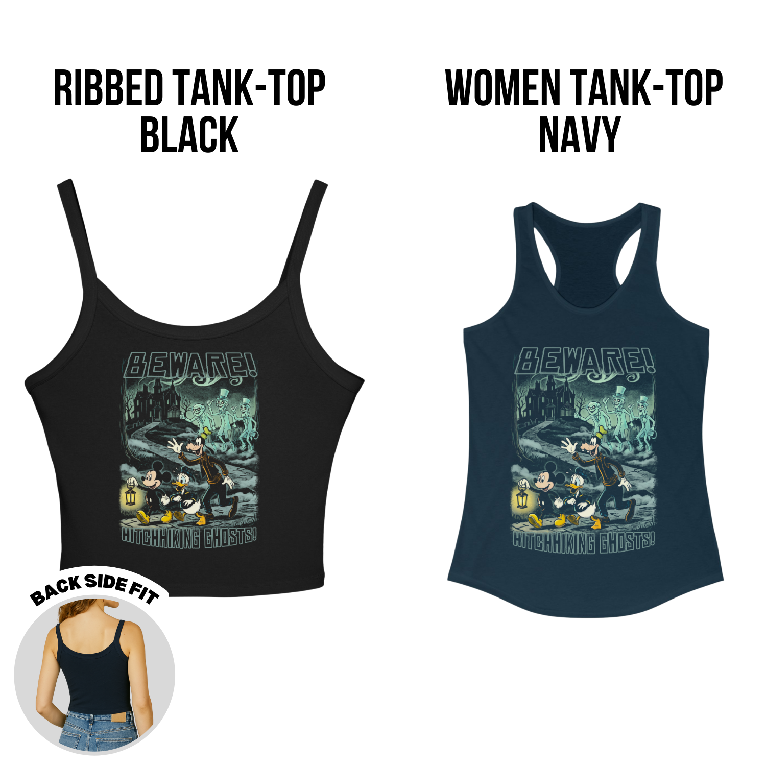 Haunted Mansion Shirt – Mickey, Donald & Goofy Hitchhiking Ghosts Vintage Tee