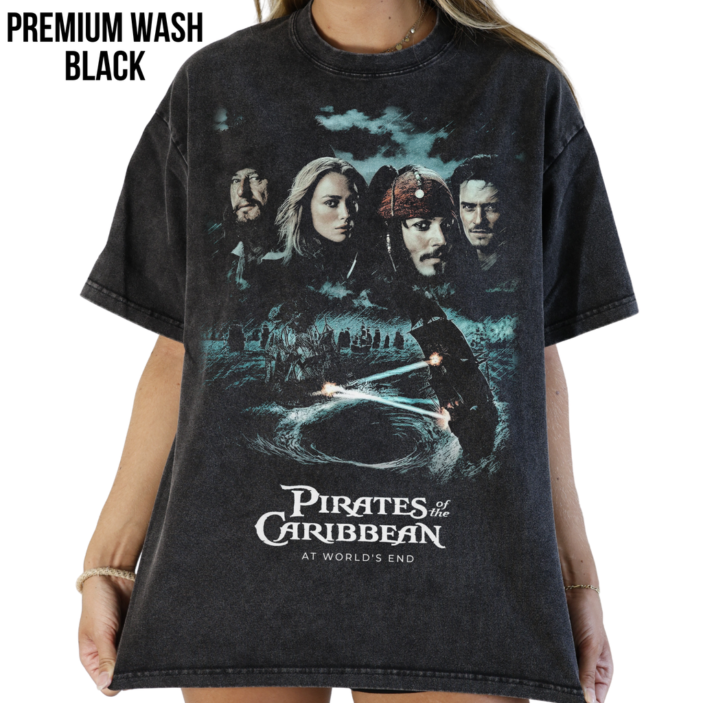 Pirates of the Caribbean At World's End Shirt – Pirates At World's End Cast Poster Tee, Jack Sparrow Will Turner Elizabeth Swann Fan Gift, Disney Pirates Graphic Shirt