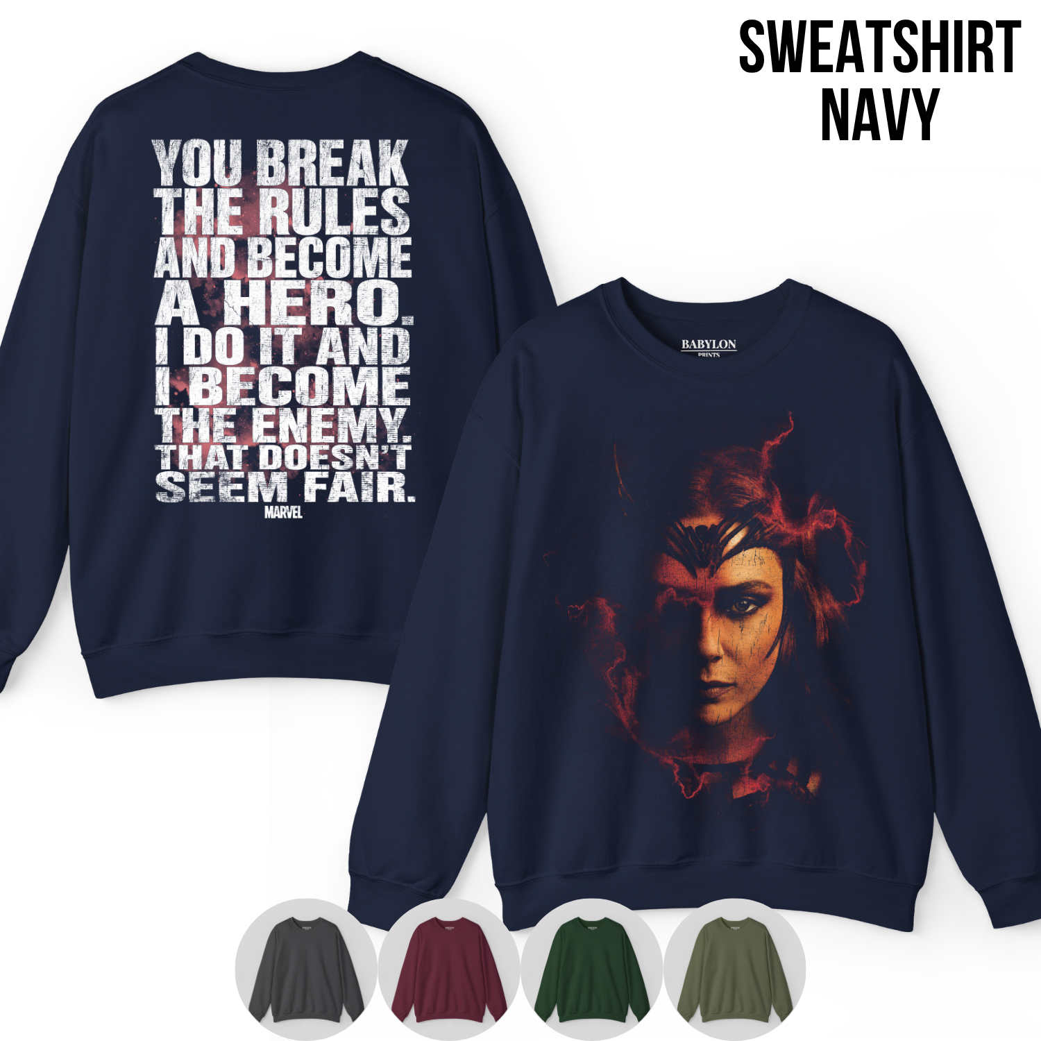 Scarlet Witch Shirt – Wanda Maximoff You Break The Rules And Become A Hero Tee, Scarlet Witch Marvel Fan Gift, Doctor Strange Multiverse Graphic Shirt, Marvel Villain Shirt