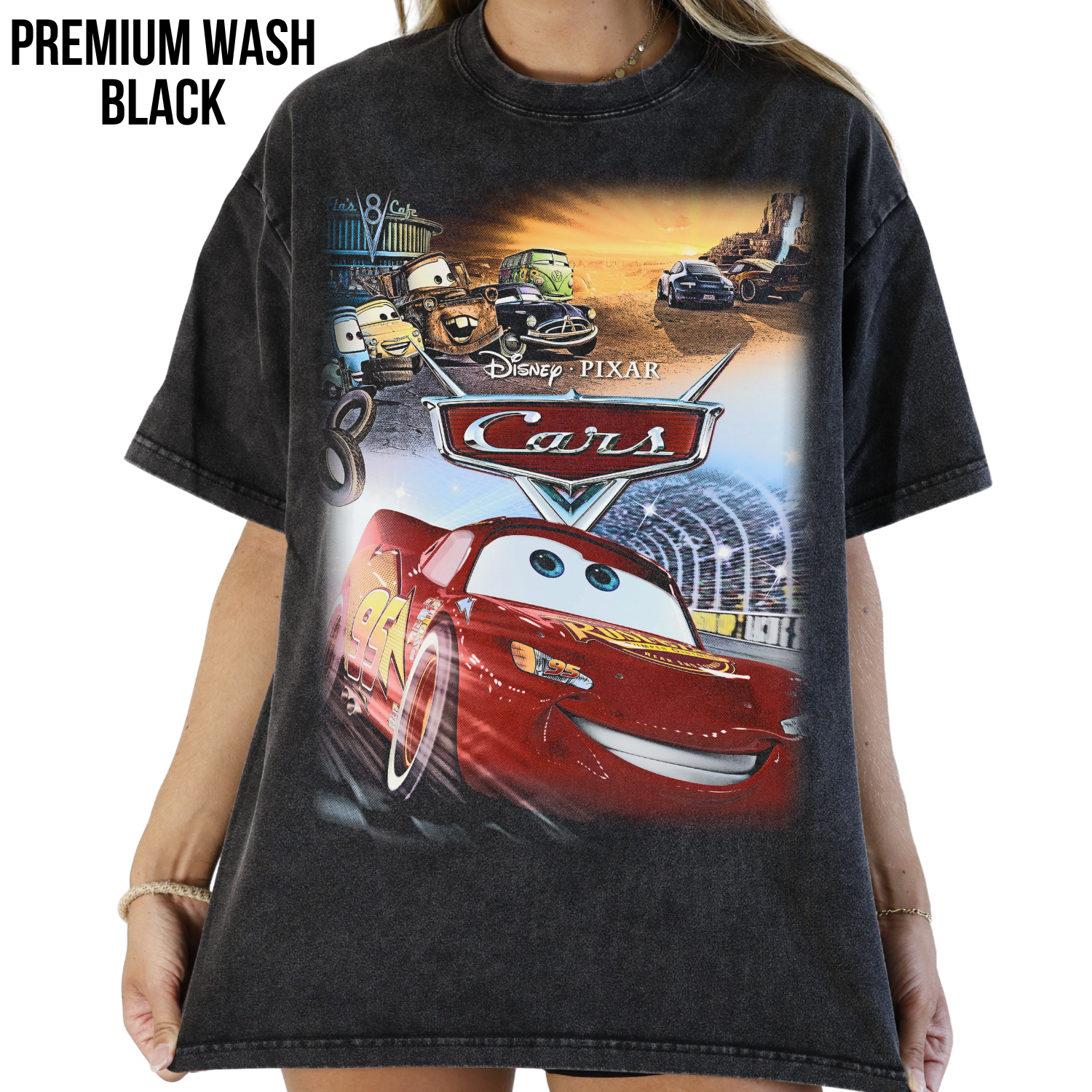 Disney Pixar Cars Shirt – Lightning McQueen and Mater Graphic Tee