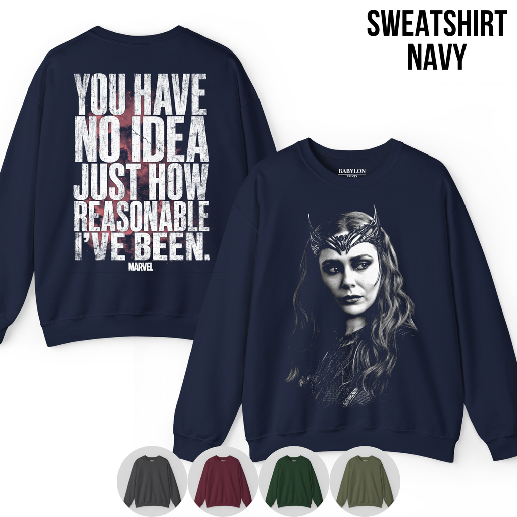 Scarlet Witch Shirt – Wanda Maximoff You Have No Idea Just How Reasonable I've Been Tee, Scarlet Witch Marvel Fan Gift, WandaVision Graphic Shirt, Marvel Villain Shirt