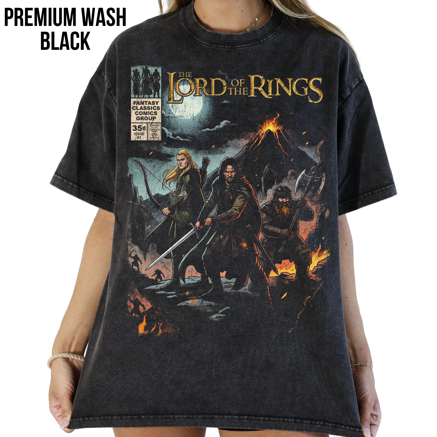 Lord of the Rings Comic Shirt – Aragorn, Legolas & Gimli Vintage Tee