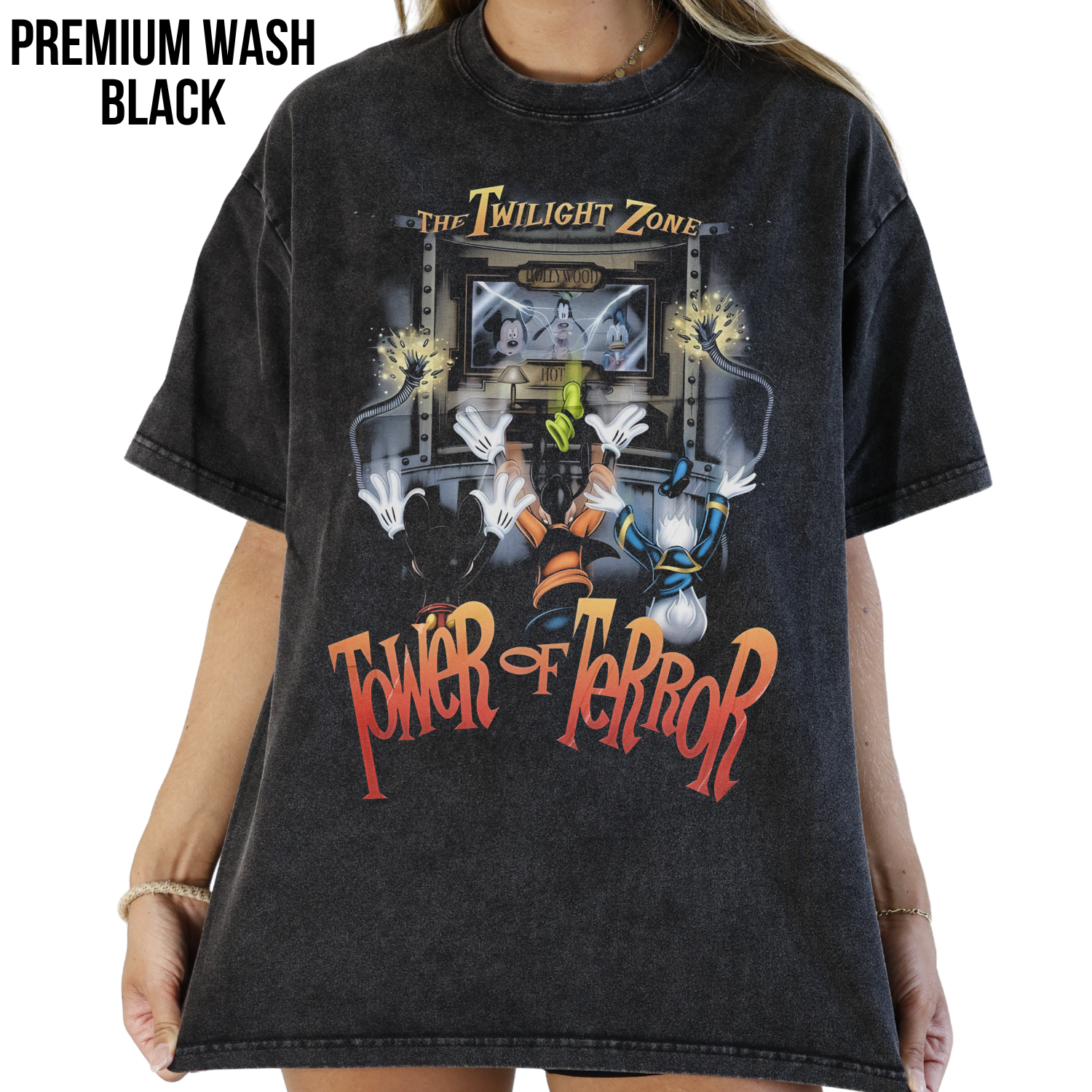 Vintage Tower of Terror Shirt – Disney Ride Tee with Mickey Donald Goofy