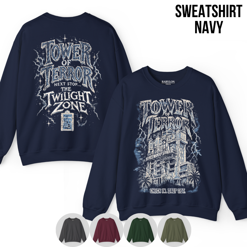Tower of Terror Shirt – Hollywood Tower Hotel Double Sided Disney Ride Graphic Shirt, Disney Parks Fan Gift, Vintage Tower of Terror Twilight Zone Shirt, Retro Disney Attraction Merch