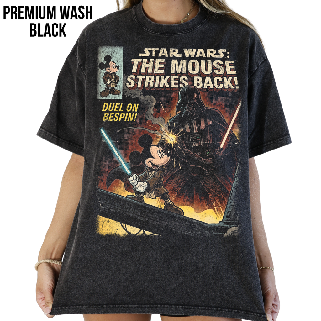 Star Wars Mickey vs Vader Shirt – The Mouse Strikes Back Vintage Comic Tee