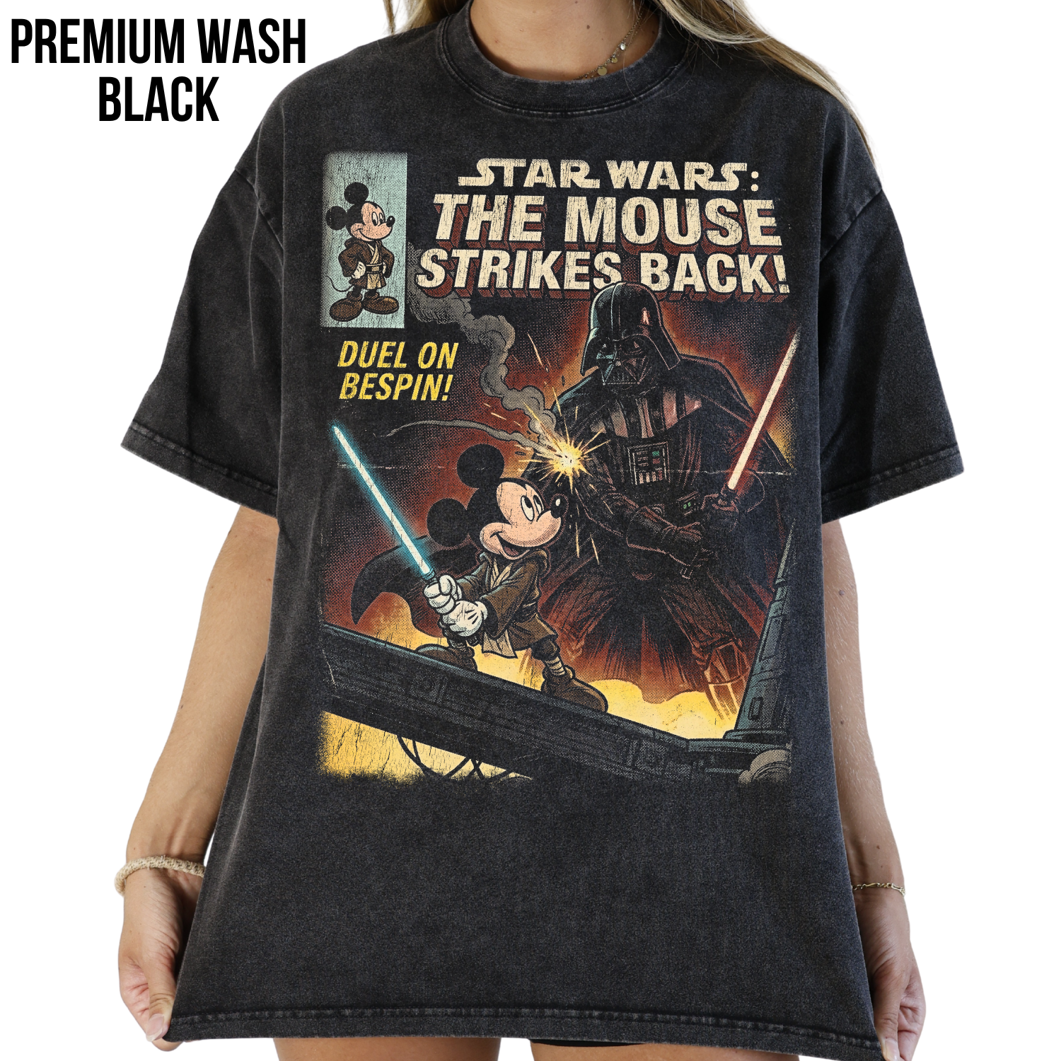 Star Wars Mickey vs Vader Shirt – The Mouse Strikes Back Vintage Comic Tee