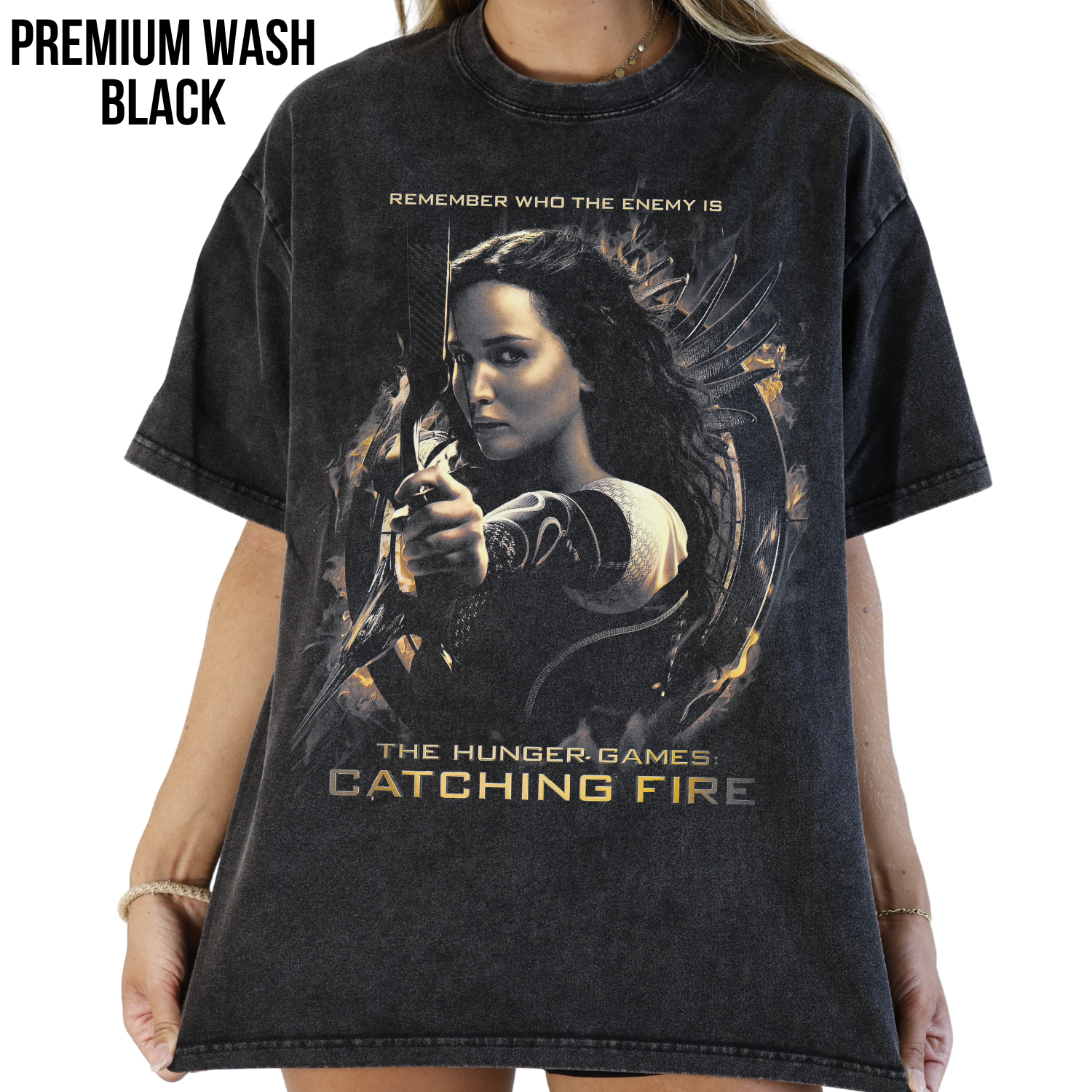 Hunger Games Catching Fire Shirt – Katniss Mockingjay Poster Graphic Tee, Katniss Everdeen Fan Gift