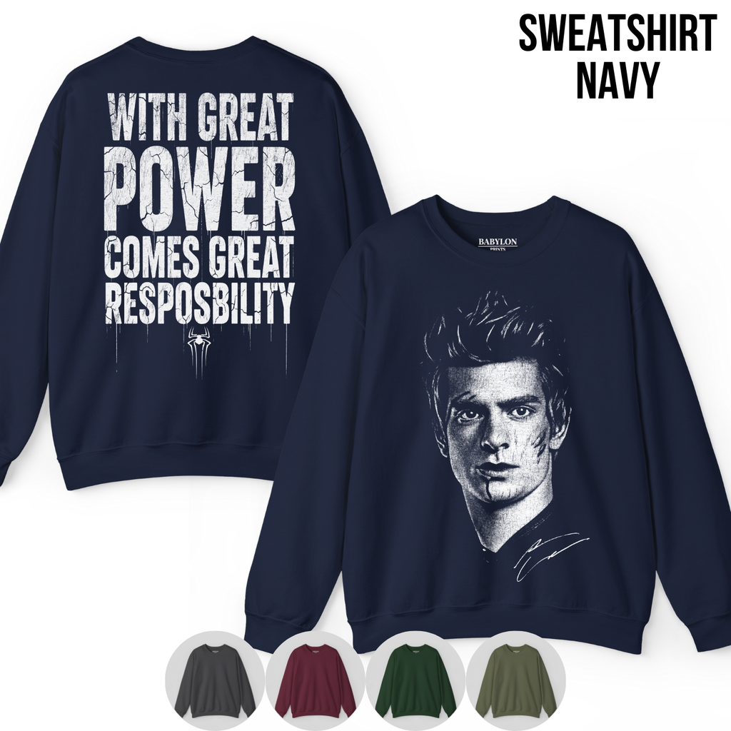 Andrew Garfield Spider-Man Shirt | With Great Power Comes Great Responsibility Tee