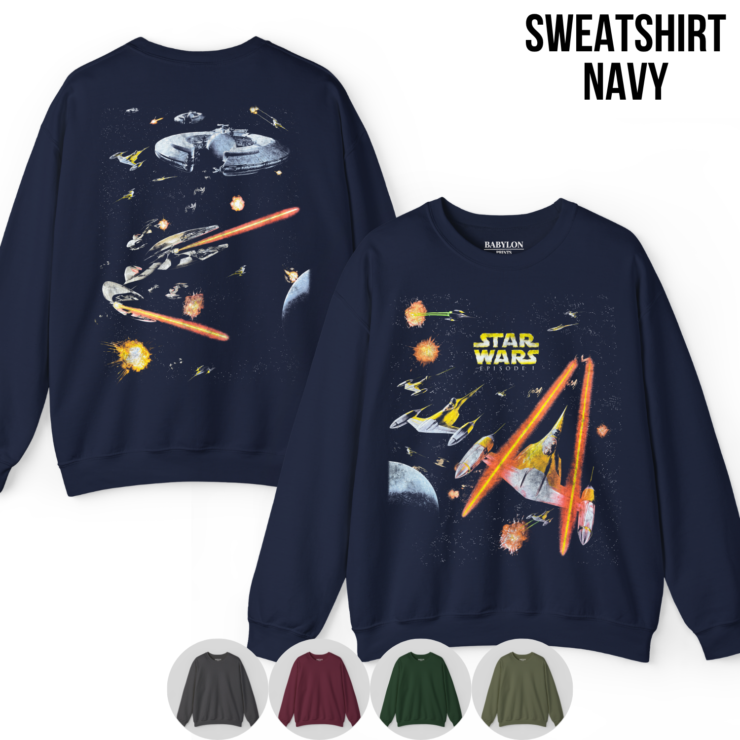 Star Wars Episode I Shirt – Star Wars The Phantom Menace Naboo Space Battle Double Sided Tee, Star Wars Fan Gift, Episode I Graphic Shirt, Star Wars Prequel Shirt