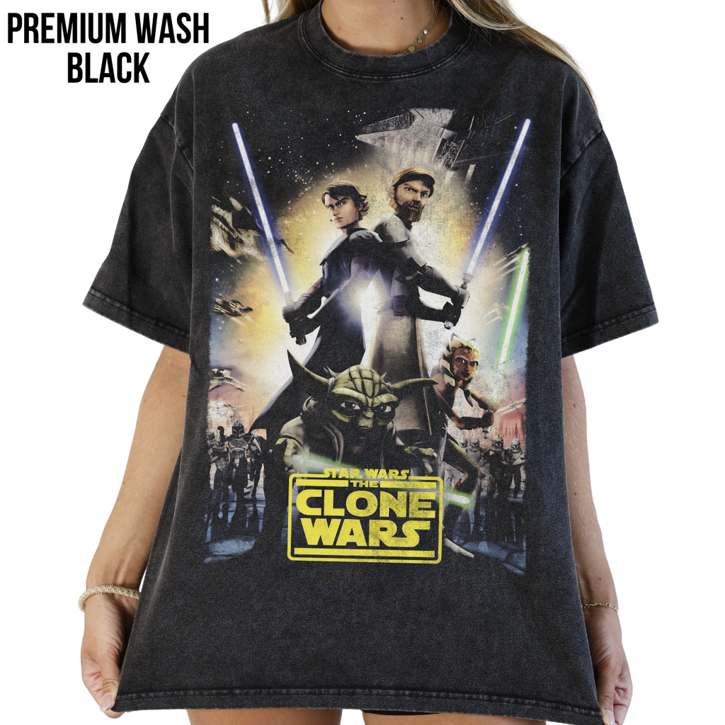 Star Wars The Clone Wars Shirt – Anakin Obi-Wan Ahsoka Yoda Graphic Tee
