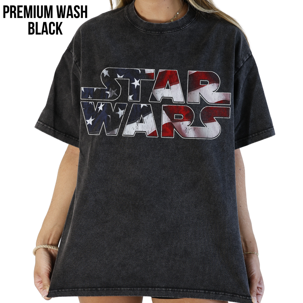Star Wars Shirt – American Flag Logo Graphic Tee, Star Wars Fan Gift, 4th of July Star Wars Shirt, Galaxy's Edge Disney Shirt