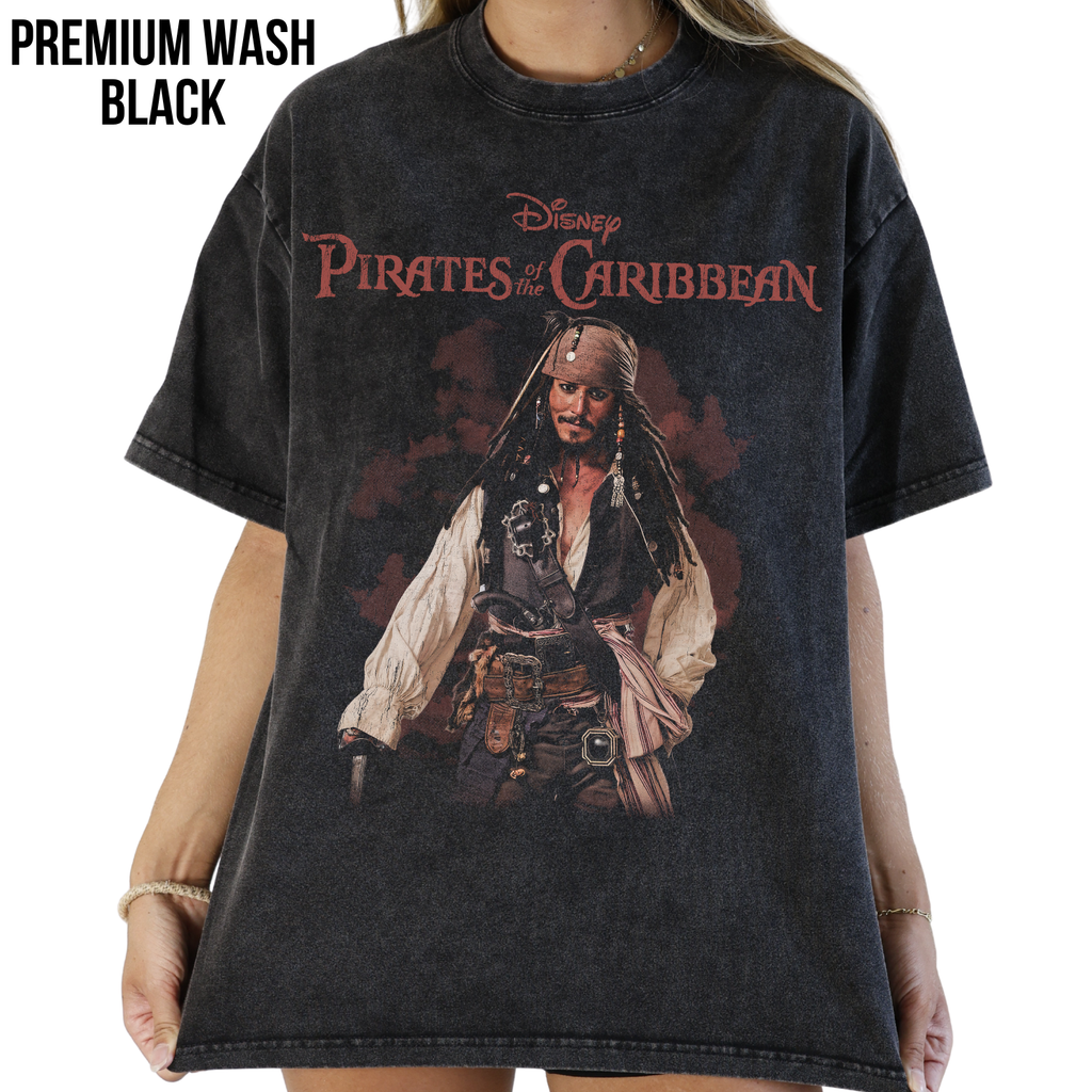 Jack Sparrow Shirt – Disney Pirates of the Caribbean Captain Jack Sparrow Full Body Portrait Tee, Jack Sparrow Fan Gift, Johnny Depp Pirates Graphic Shirt, Disney Pirates Shirt