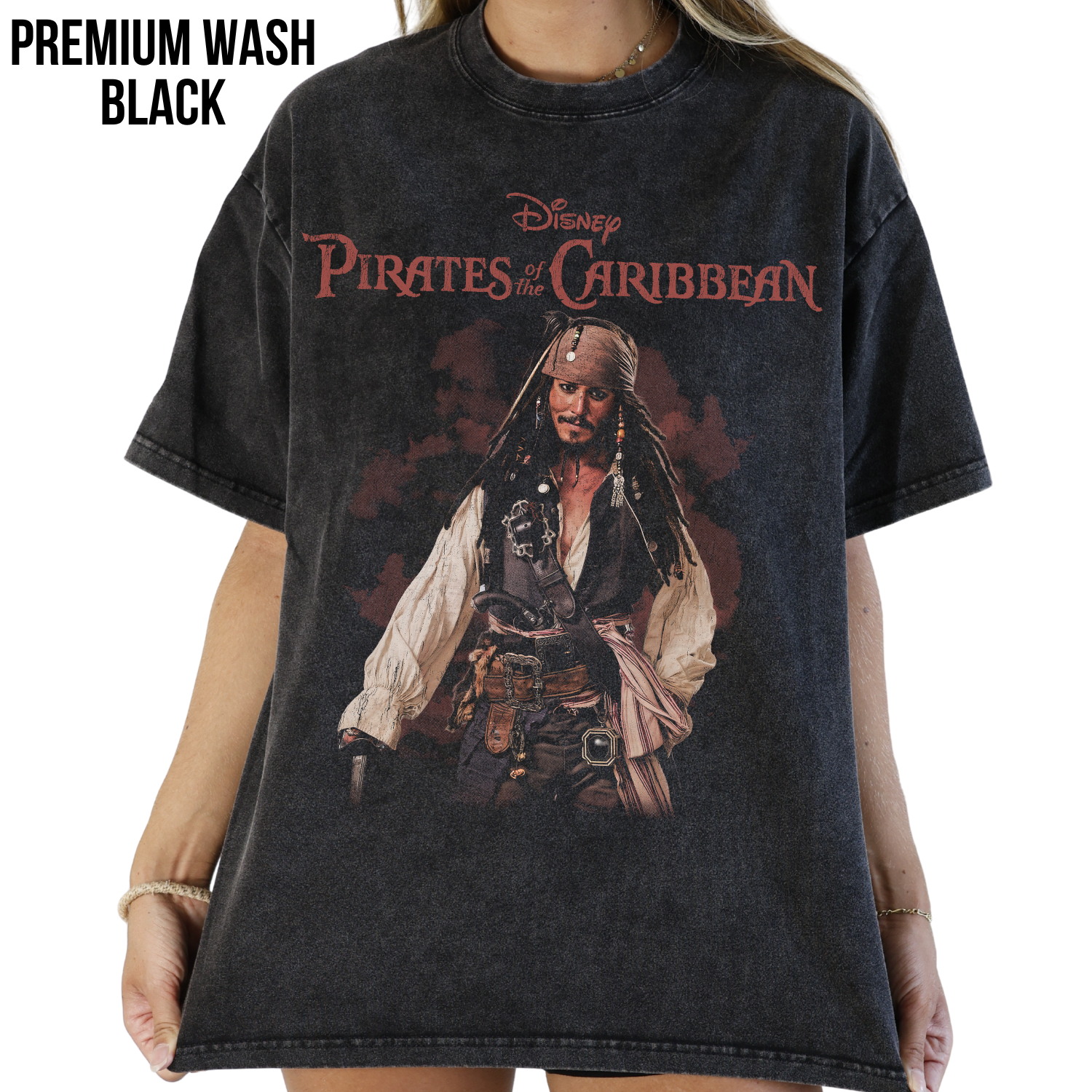 Jack Sparrow Shirt – Disney Pirates of the Caribbean Captain Jack Sparrow Full Body Portrait Tee, Jack Sparrow Fan Gift, Johnny Depp Pirates Graphic Shirt, Disney Pirates Shirt