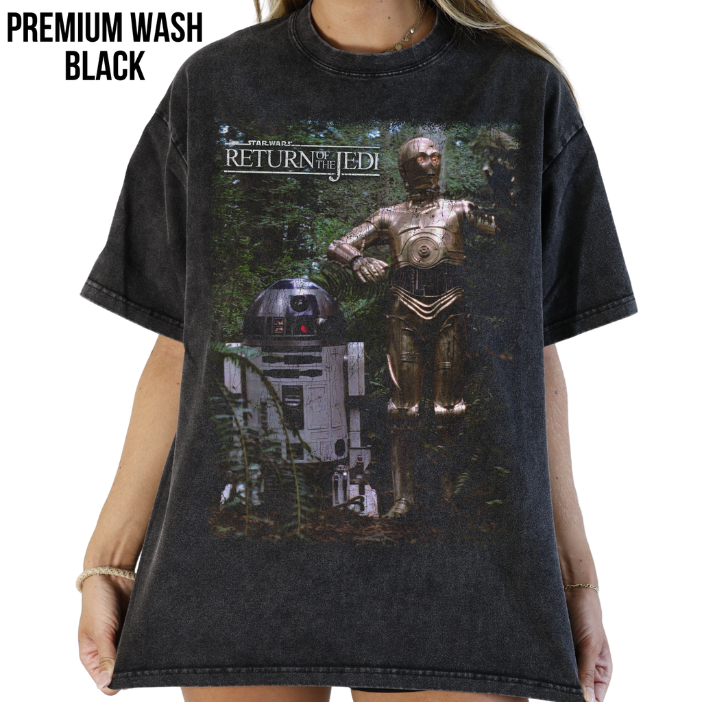 Star Wars Return Of The Jedi Shirt – R2-D2 and C-3PO Endor Graphic Tee, Star Wars Fan Gift, Return Of The Jedi Droids Shirt