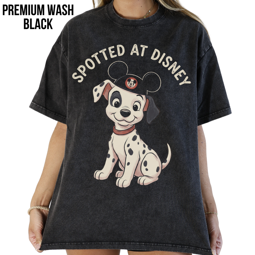 Disney Dalmatian Shirt – Spotted At Disney Graphic Tee, 101 Dalmatians Disney Fan Gift, Disneyland Dog Shirt, Disney Trip Tee