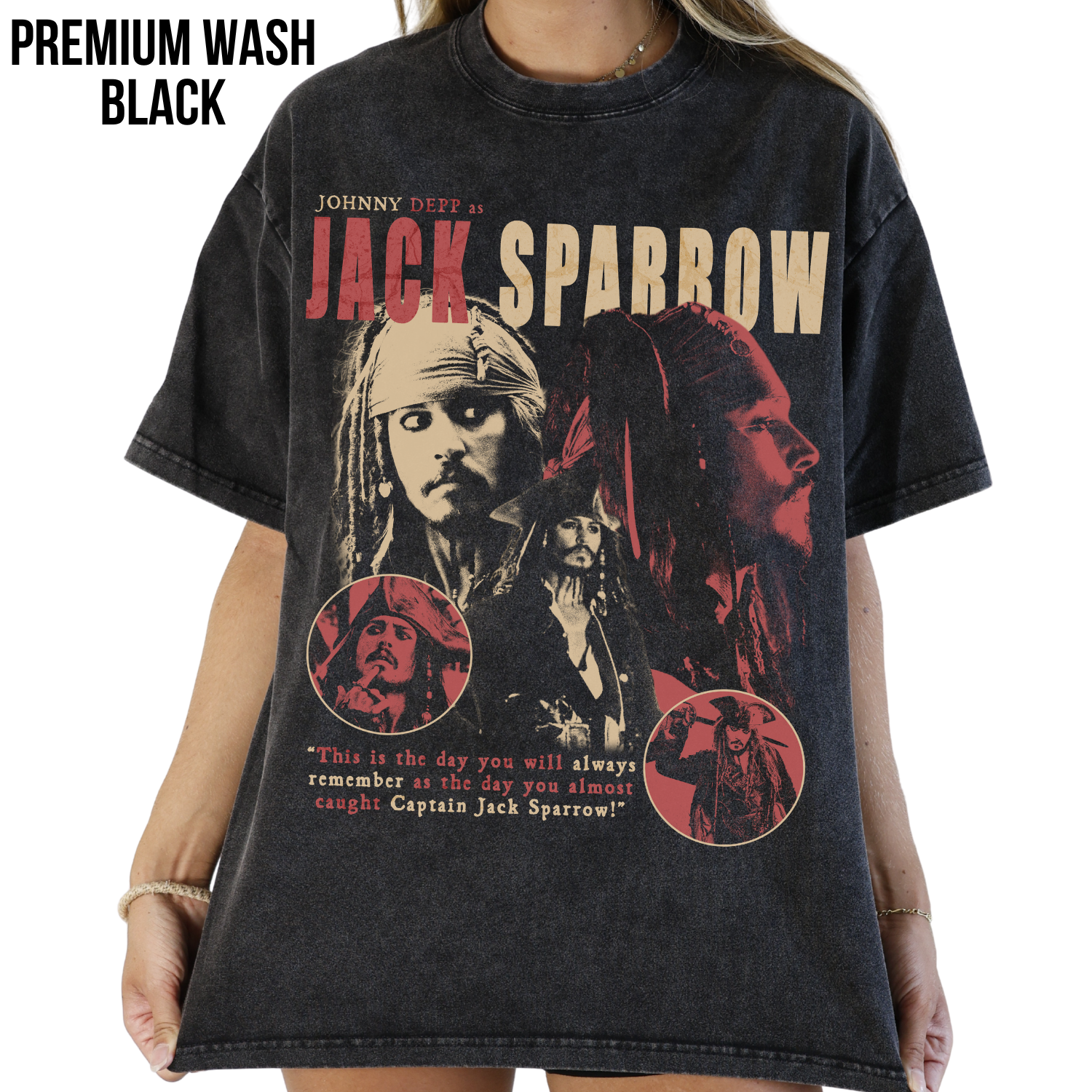 Jack Sparrow Shirt – Johnny Depp as Jack Sparrow Collage Tee, Pirates of the Caribbean Fan Gift, Captain Jack Sparrow Graphic Shirt, Disney Pirates Shirt