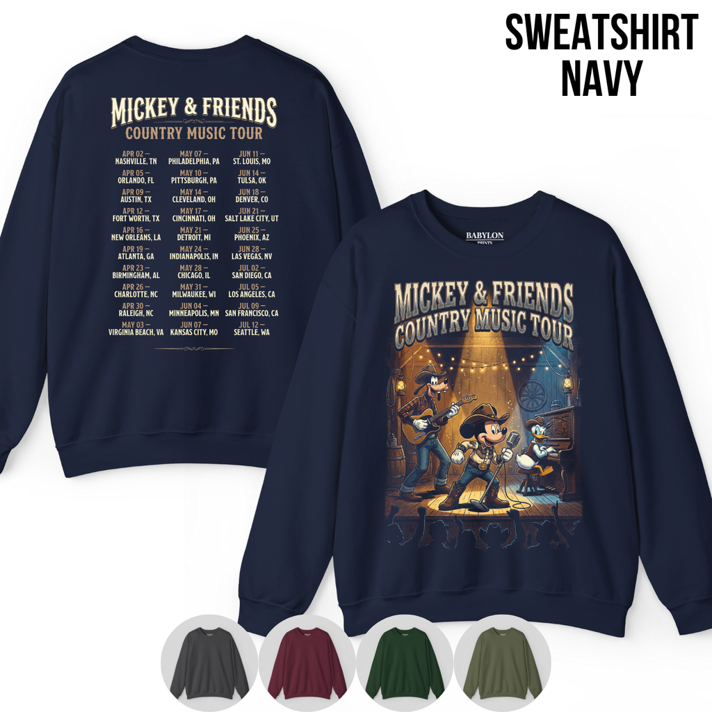 Mickey & Friends Country Music Tour Shirt – Mickey, Donald, Goofy Western Concert Tee