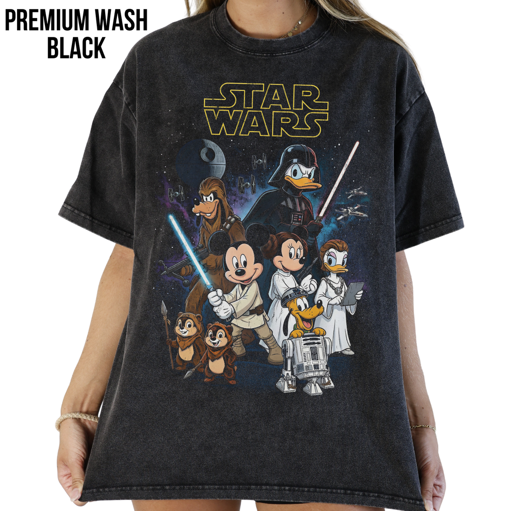Vintage Disney Star Wars Shirt — Mickey Jedi Crossover Graphic
