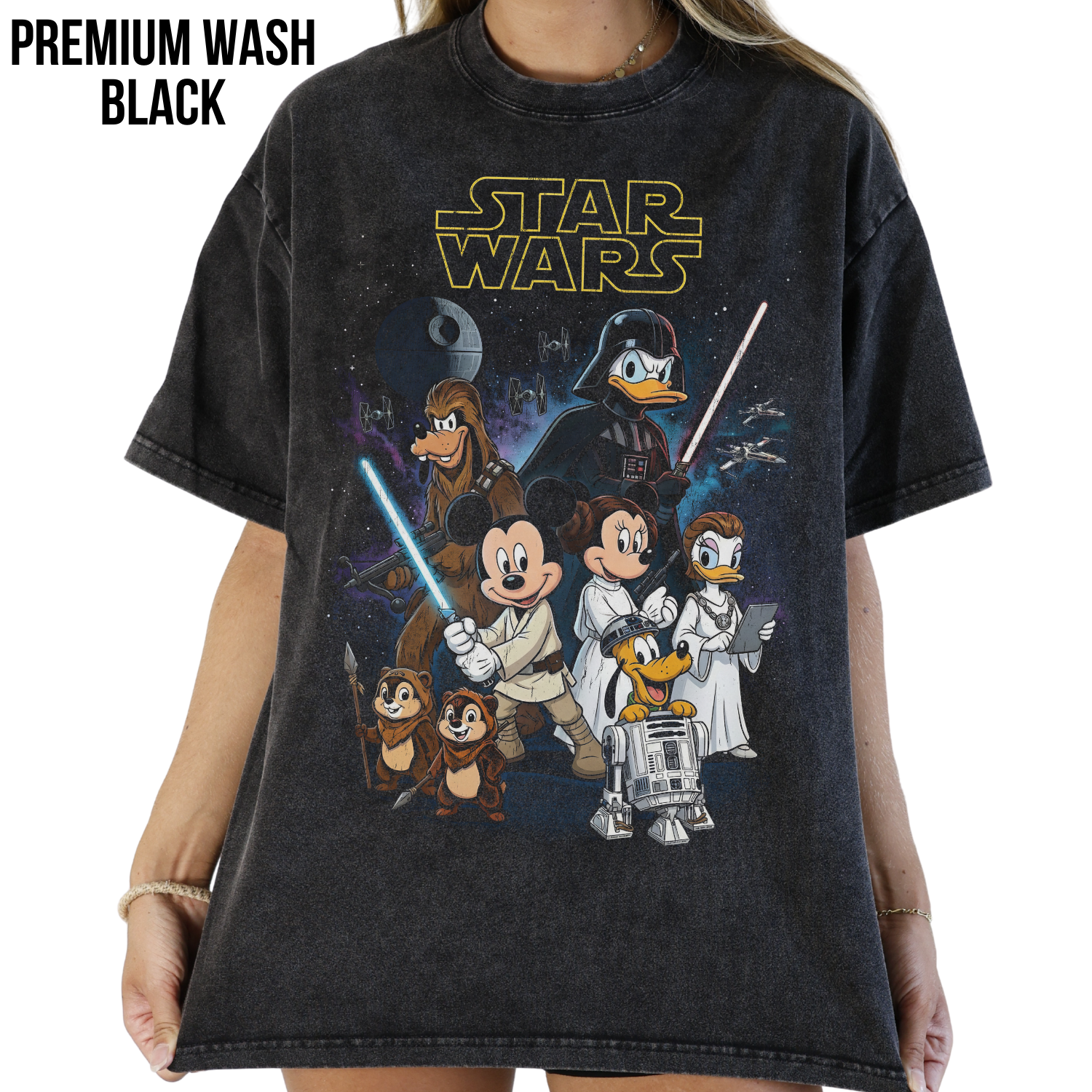 Vintage Disney Star Wars Shirt — Mickey Jedi Crossover Graphic