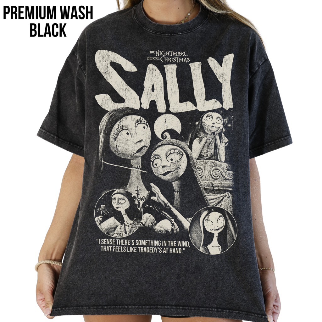 Sally Shirt – Nightmare Before Christmas Sally Vintage Bootleg Graphic Shirt, Sally Rag Doll Portrait Tee, Disney Halloween Fan Gift, Tim Burton Movie Merch