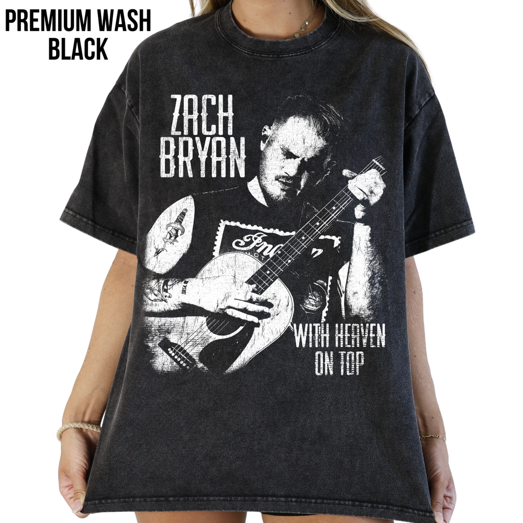 Vintage Zach Bryan Shirt – With Heaven On Top Tee