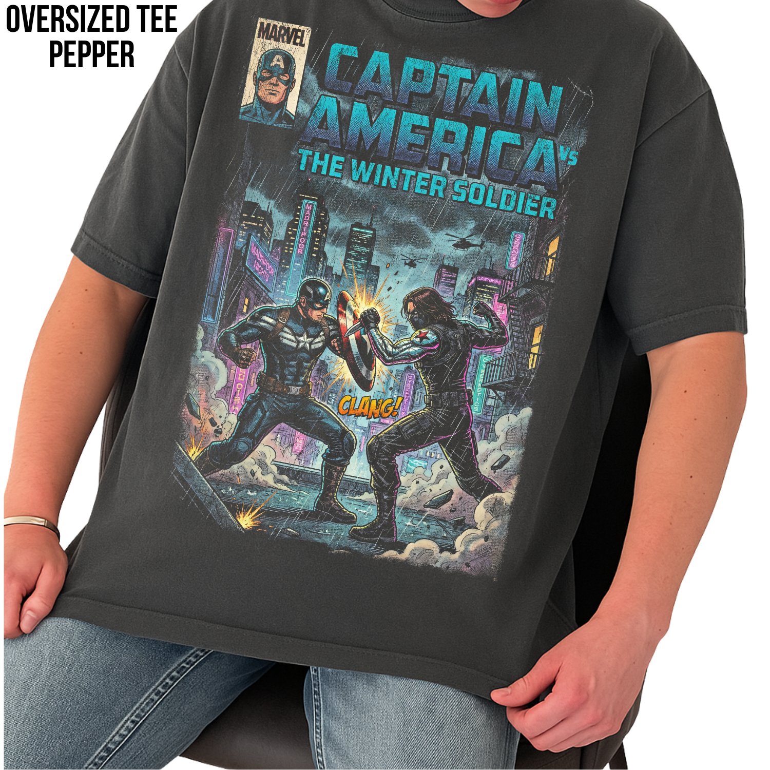 Captain America vs The Winter Soldier Shirt — Vintage Marvel Comic Cover Tee