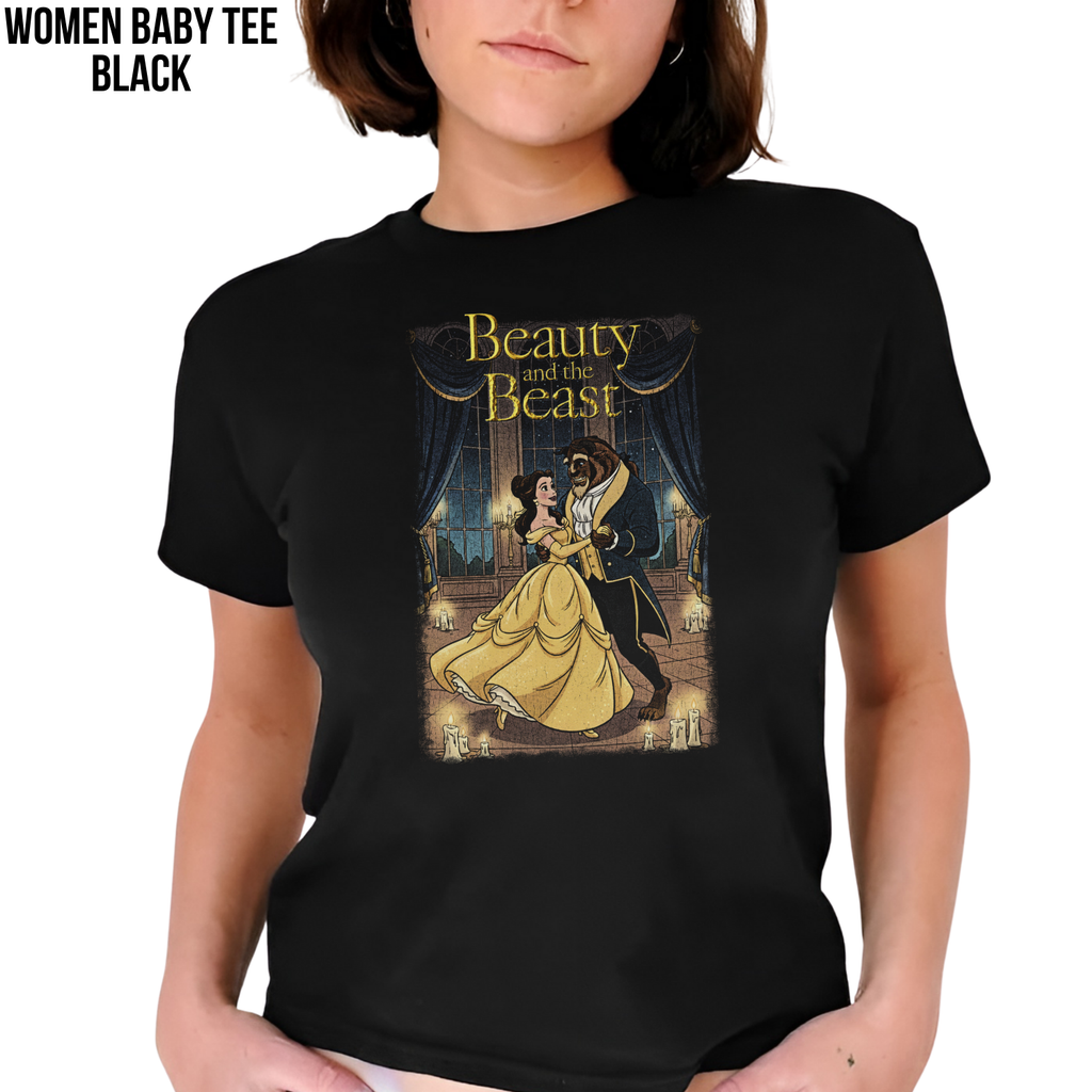 Beauty and the Beast Shirt: Vintage Belle & Beast Ballroom Tee