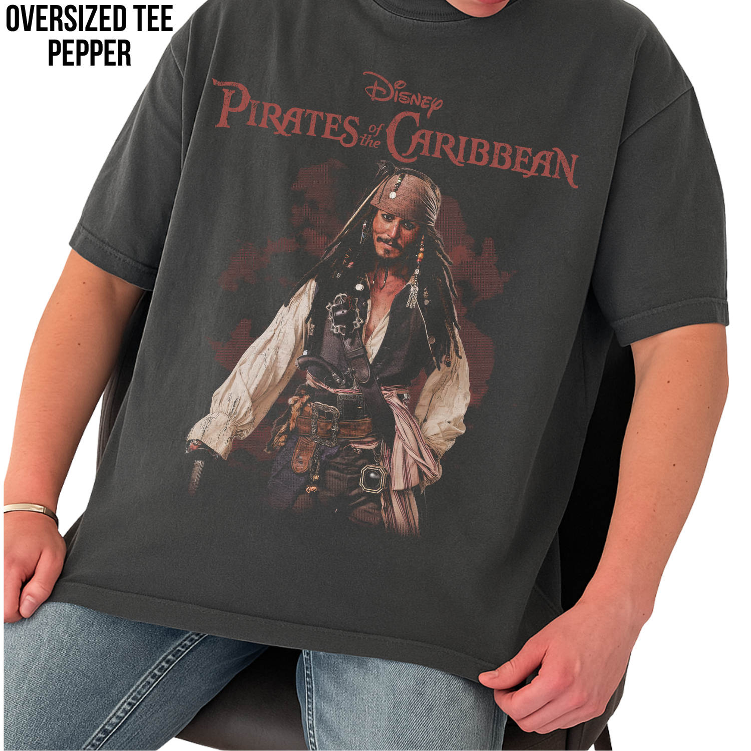 Jack Sparrow Shirt – Disney Pirates of the Caribbean Captain Jack Sparrow Full Body Portrait Tee, Jack Sparrow Fan Gift, Johnny Depp Pirates Graphic Shirt, Disney Pirates Shirt